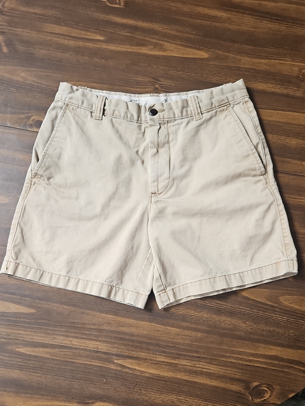 Eddie Bauer Beige Flat Front Cotton Shorts